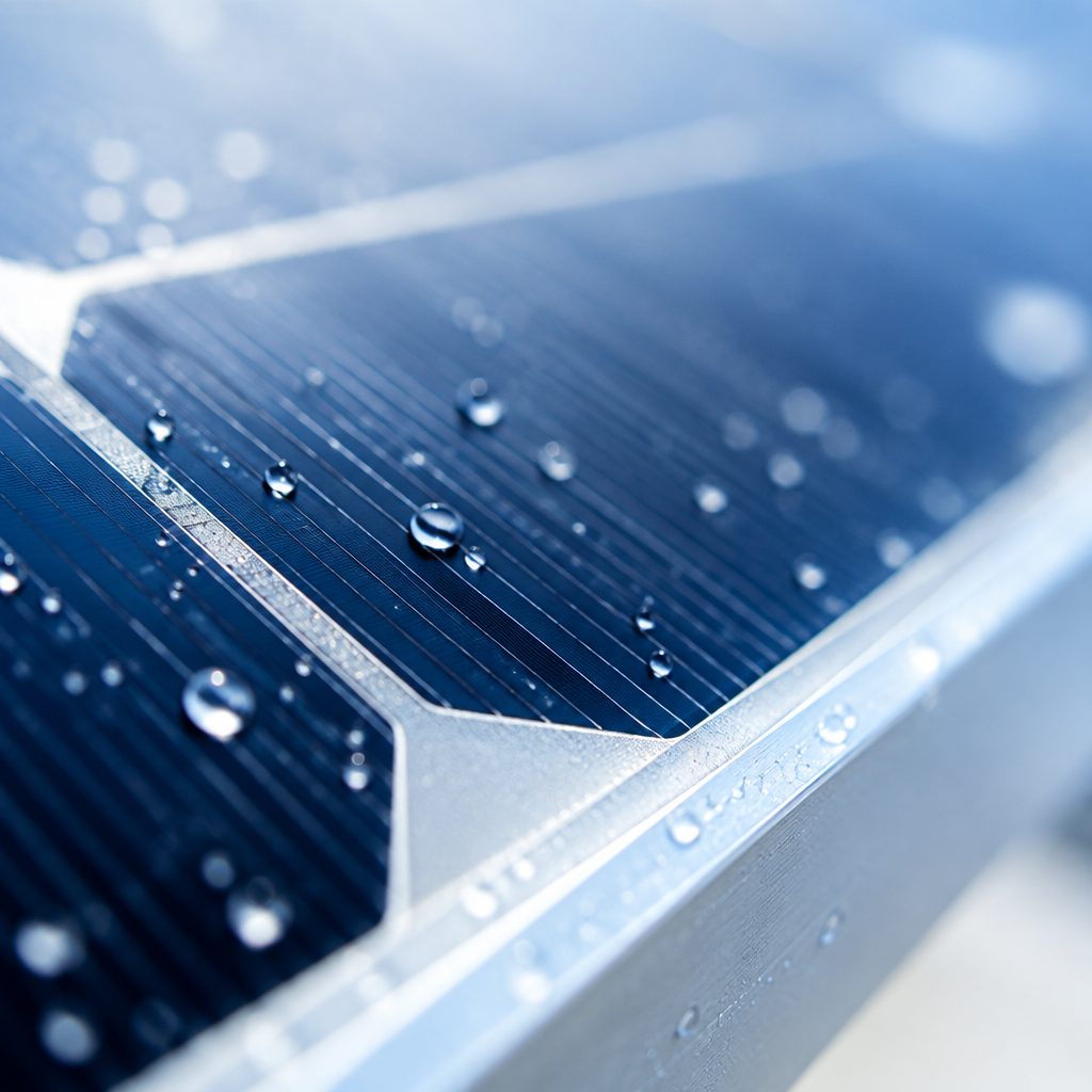 Close-up of a solar cell